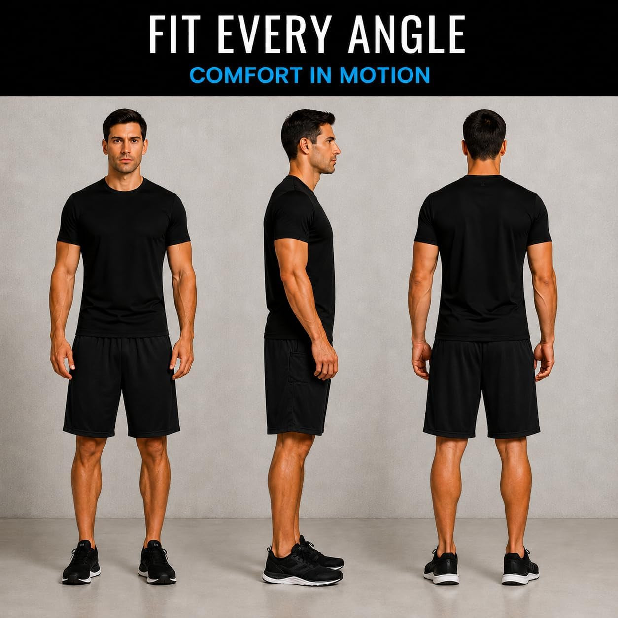 Mens 4 Pack Dry-Fit Athletic Performance Gym Shorts | Lightweight Moisture Wicking Fabric with a Breathable Elastic Waist, Built for Workouts, Running and Active Days, Pockets