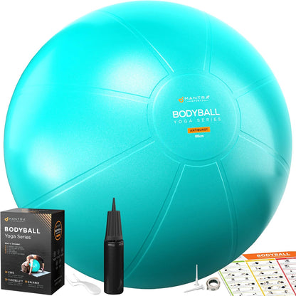 Exercise Ball – Yoga Ball for Pilates & Fitness - Birthing for Pregnancy, Stability, Core, Balance, Therapy for Physical Rehab, Workout for Home Gym & Office Chair, Fast Pump Included